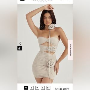 SOLD House of cb Caterina Floral Embellished Cutout Minidress SOLD